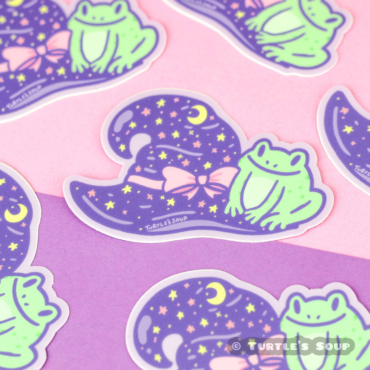 Witches Hat and Frog Halloween Vinyl Sticker