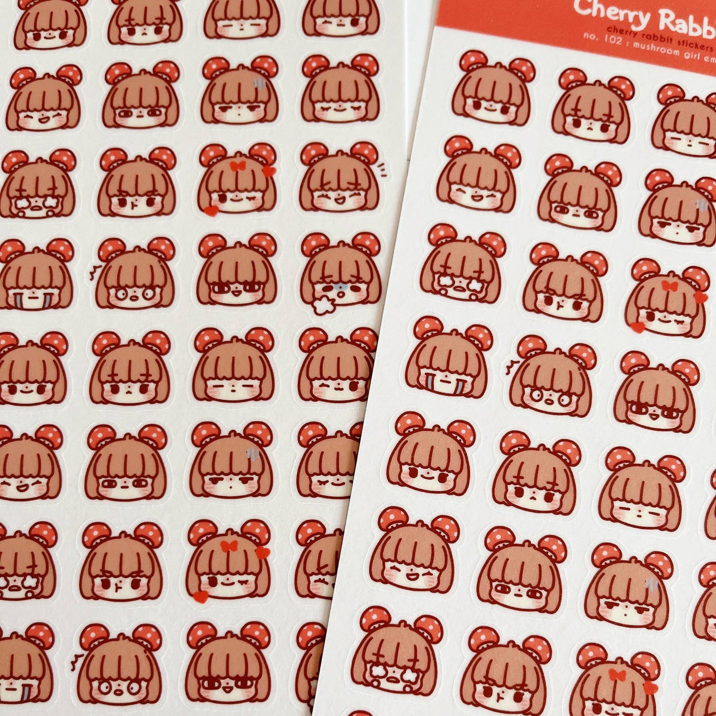 Mushroom Girl Emojis Sticker Sheet