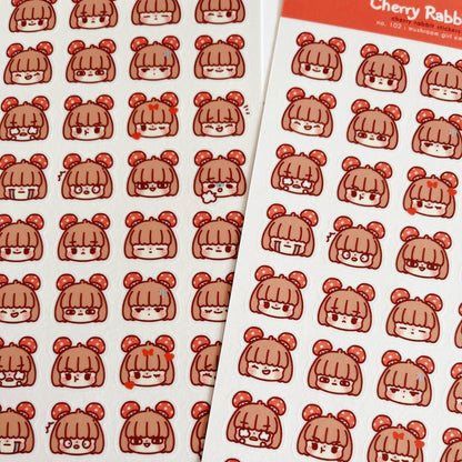 Mushroom Girl Emojis Sticker Sheet