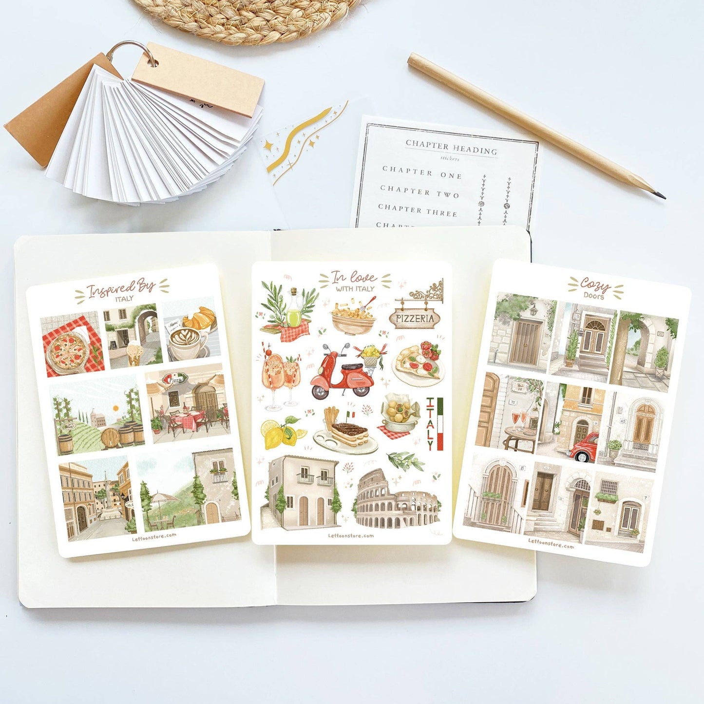 Italy: Semi-Transparent Sticker Sheets