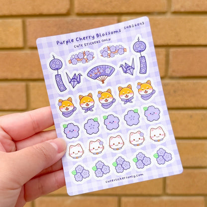 Purple Cherry Blossoms - Sticker Sheet