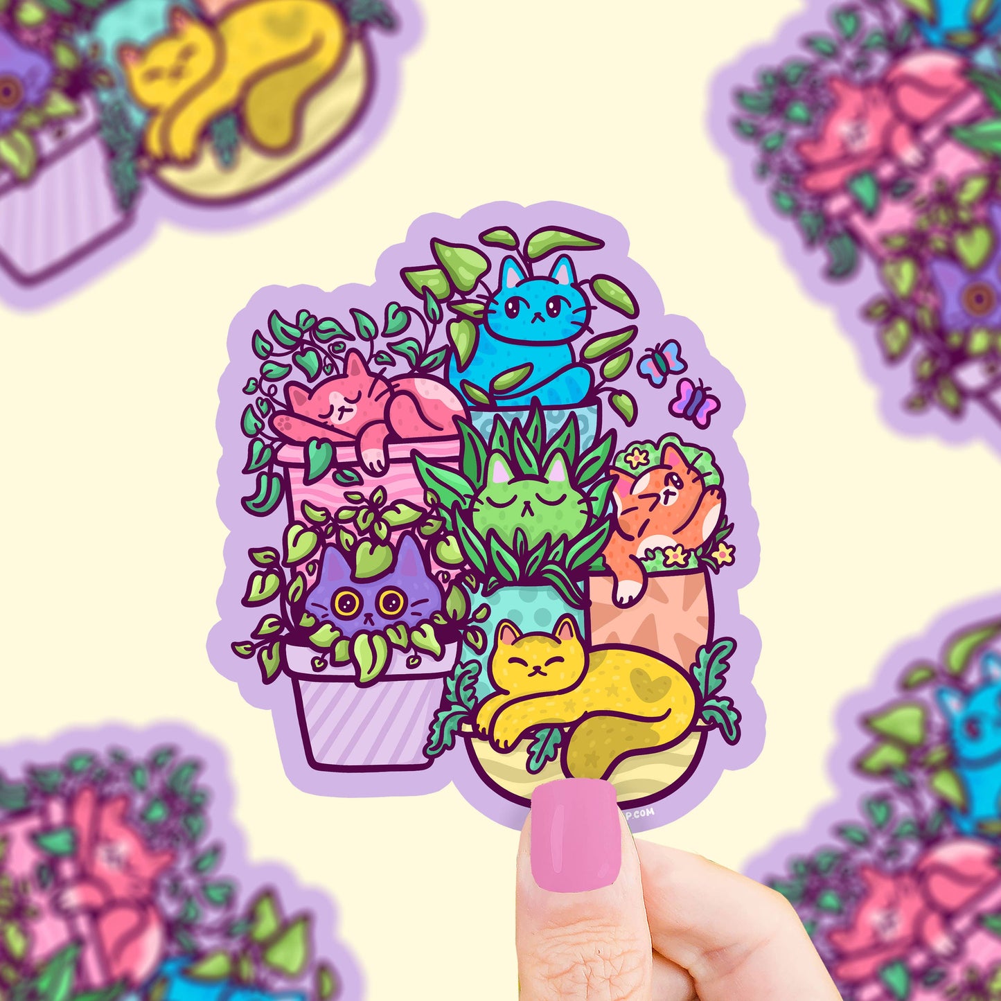 Cat Planters Vinyl Sticker