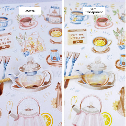 Tea Time - Semi-Transparent Sticker Sheet