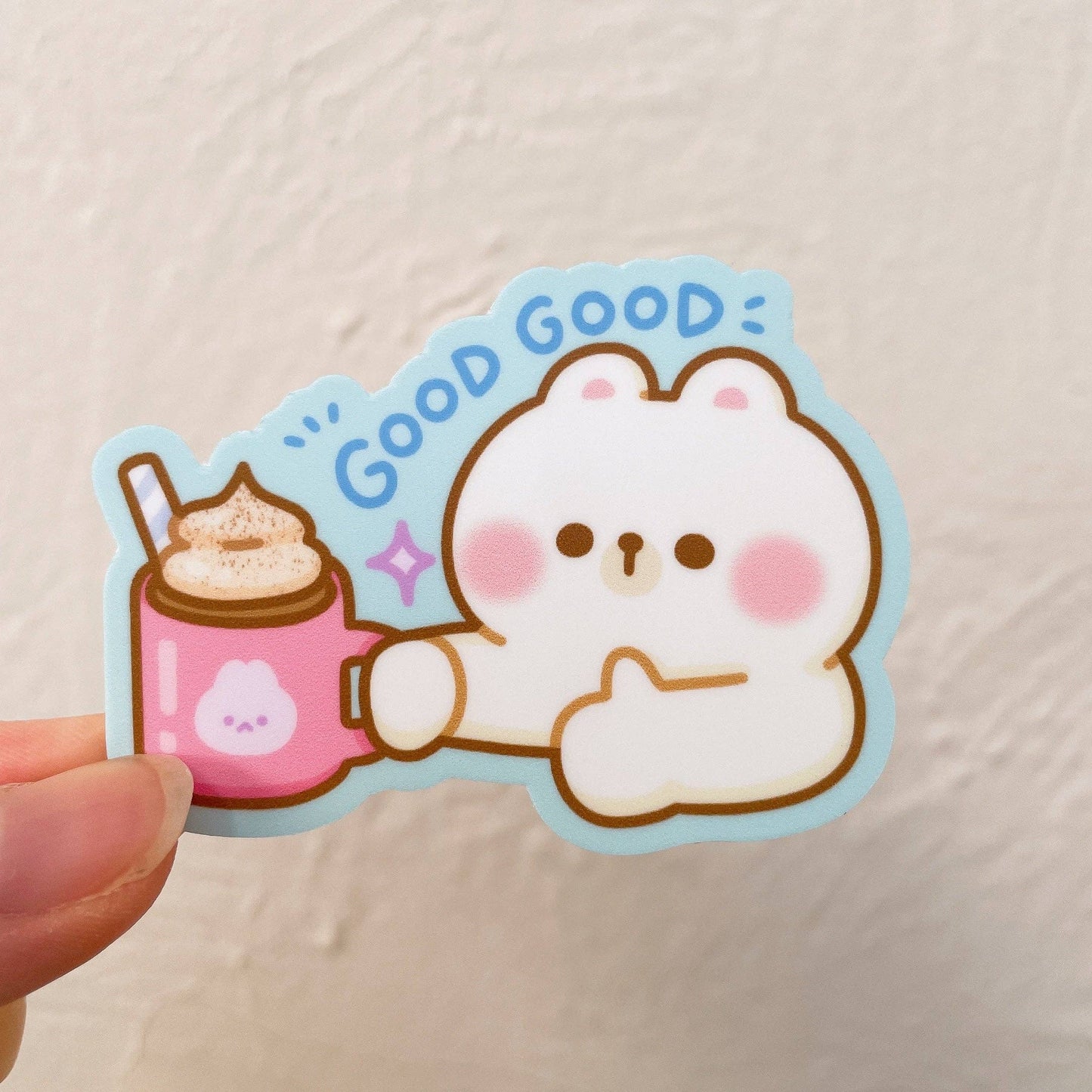 Hot Chocolate Peppermint Mocha Bear Vinyl Sticker