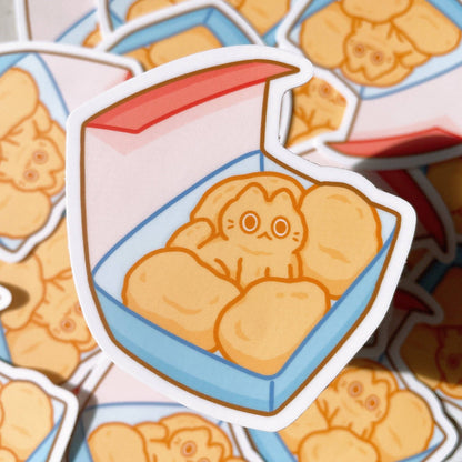 Chicken Nuggets Cat Vinyl Sticker