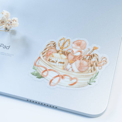 Knit Me - Clear Vinyl Sticker