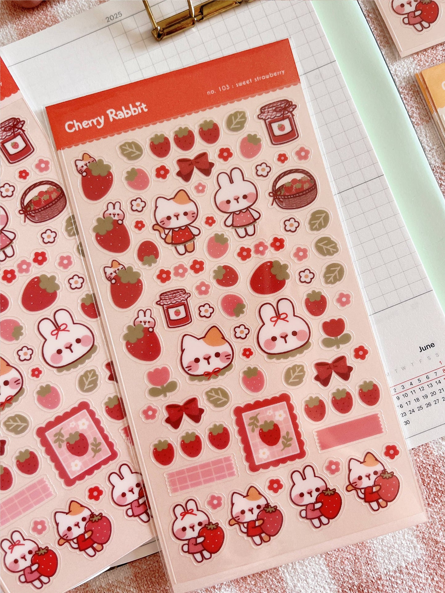 Sweet Strawberry Sticker Sheet