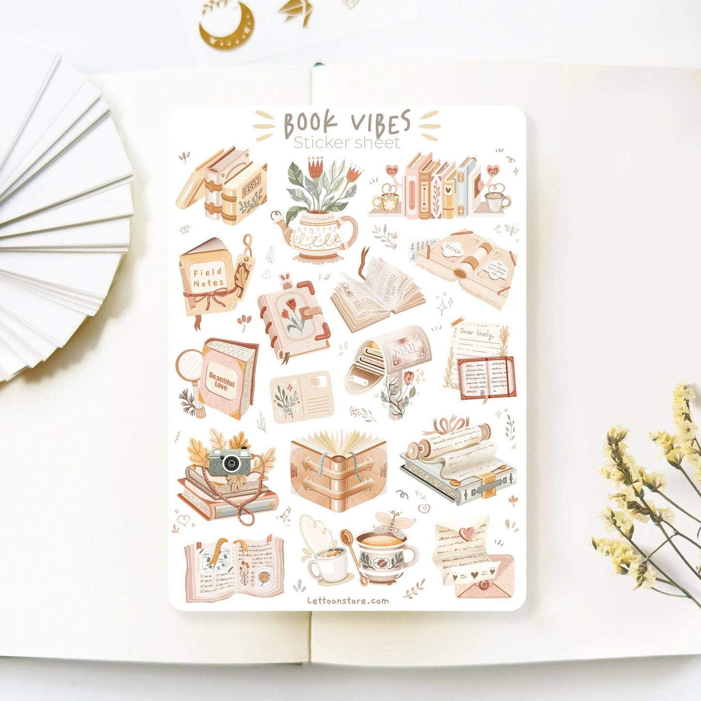 Book Vibes + Cozy Reading Time - Semi-Transparent Sticker Sheets