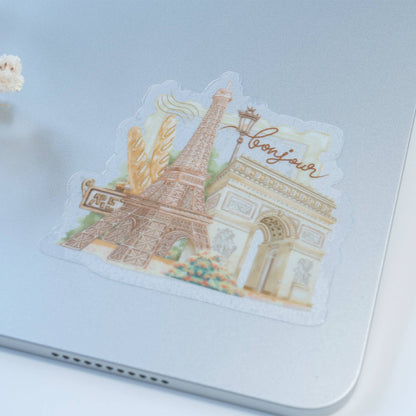 Bonjour Paris - Clear Vinyl Sticker