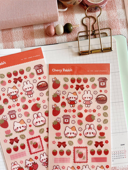 Sweet Strawberry Sticker Sheet
