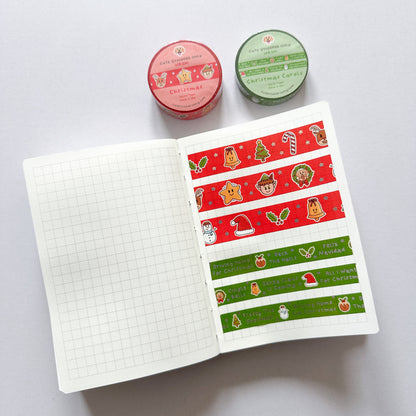 Christmas Washi Tapes (Set of 15mm + 10mm) with Holographic Foil