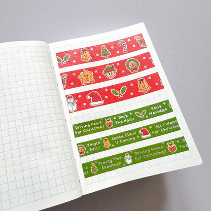 Christmas Washi Tapes (Set of 15mm + 10mm) with Holographic Foil