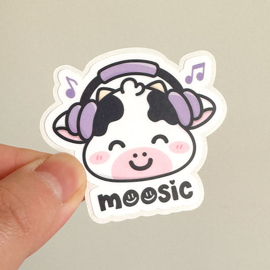 Moosic Cow Matte Die Cut Sticker