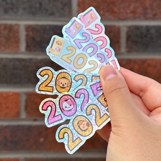 2025 Premium Glitter or Holographic Die Cut Stickers