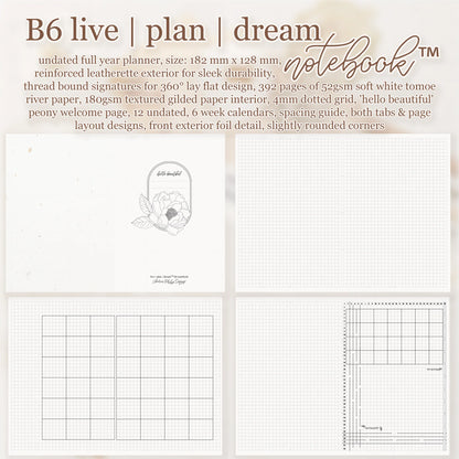 B6 Live | Plan | Dream™ Notebook by Lauren Phelps Designs
