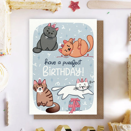 Have a Purrfect Birthday - Cat Lovers Birthday Card