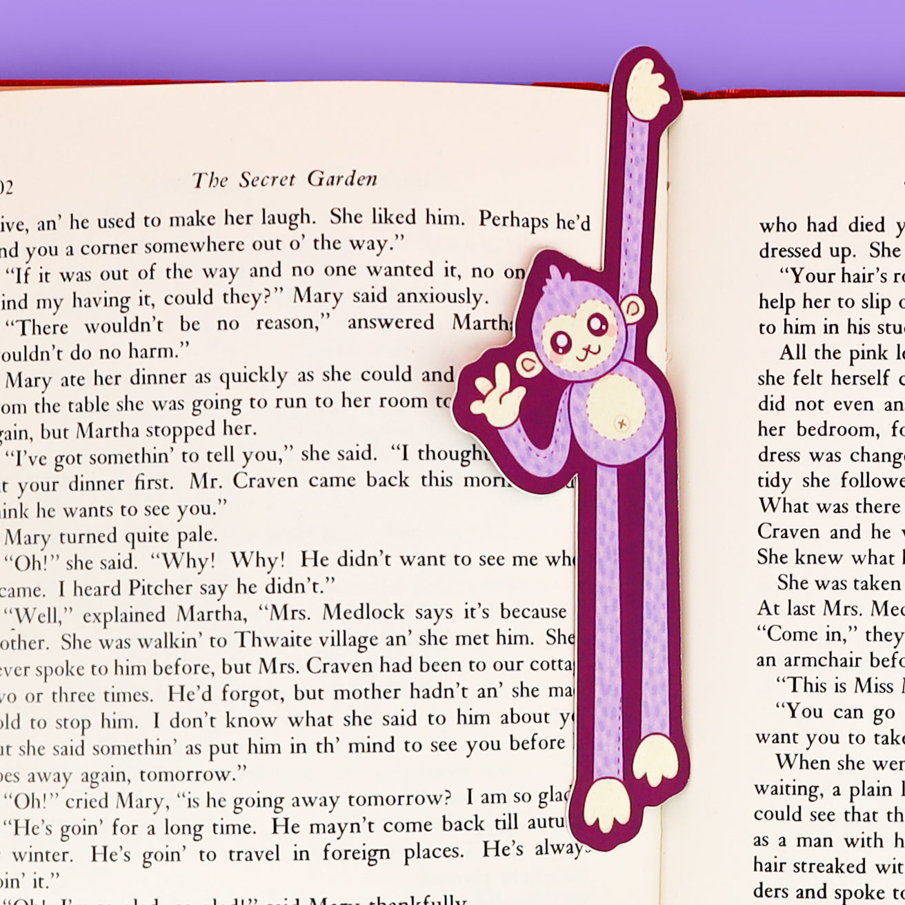 Monkey Plushie Long Bookmark