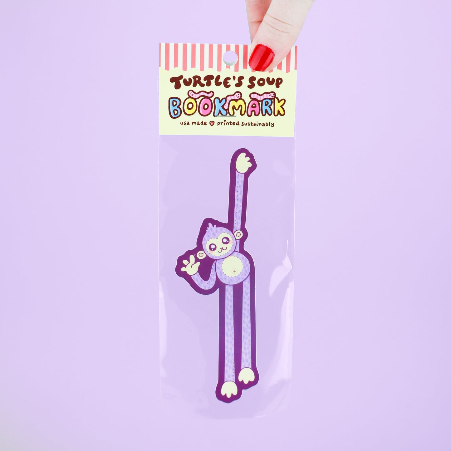 Monkey Plushie Long Bookmark