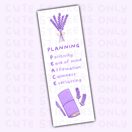 Lavender Planning - Handmade Laminated Bookmark