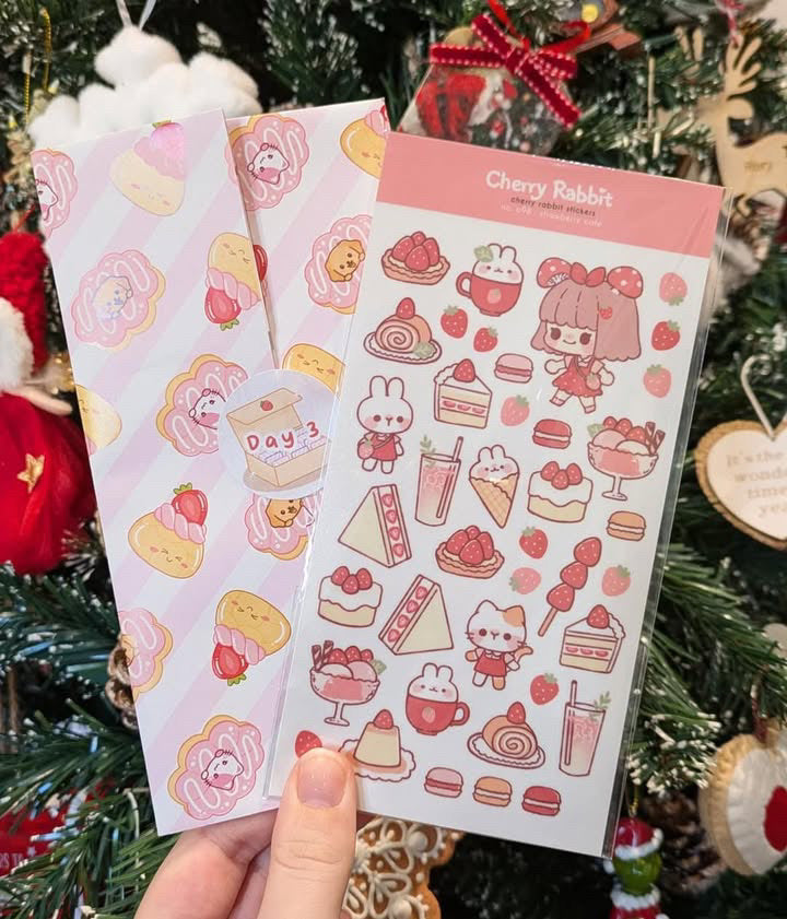 Strawberry Cafe Sticker Sheet