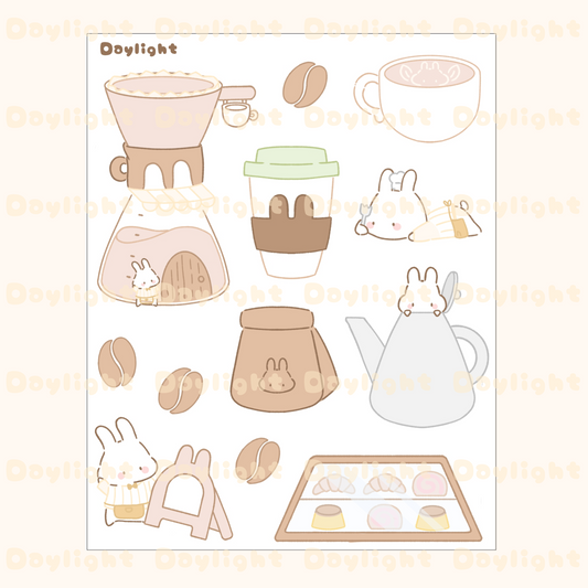 Coffee Cafe Sticker Sheet
