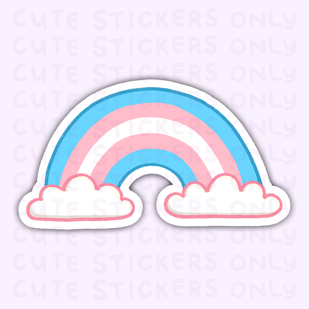 Trans Rainbow - Joey and Cake Fundraising Die Cut Stickers