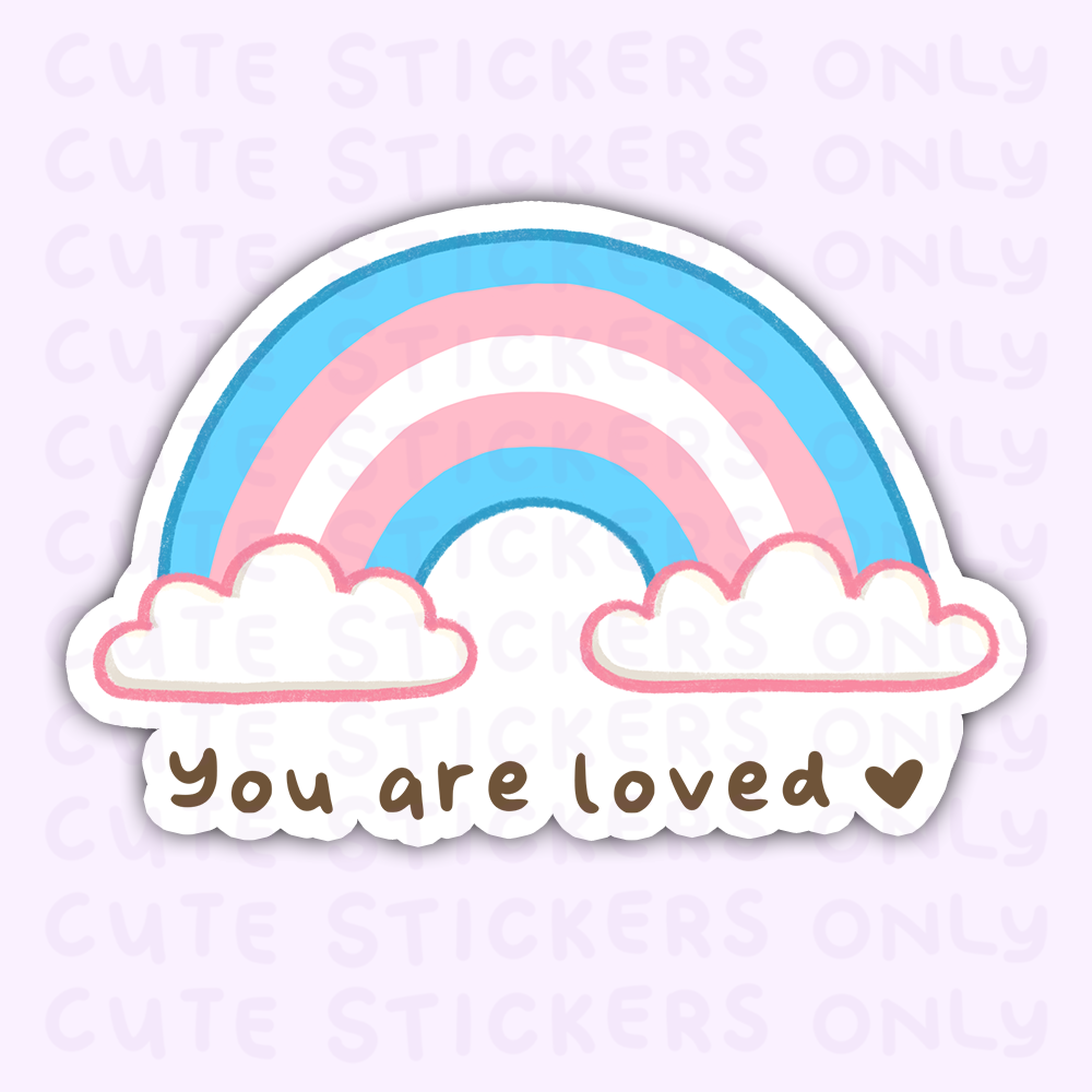 Trans Rainbow - Joey and Cake Fundraising Die Cut Stickers