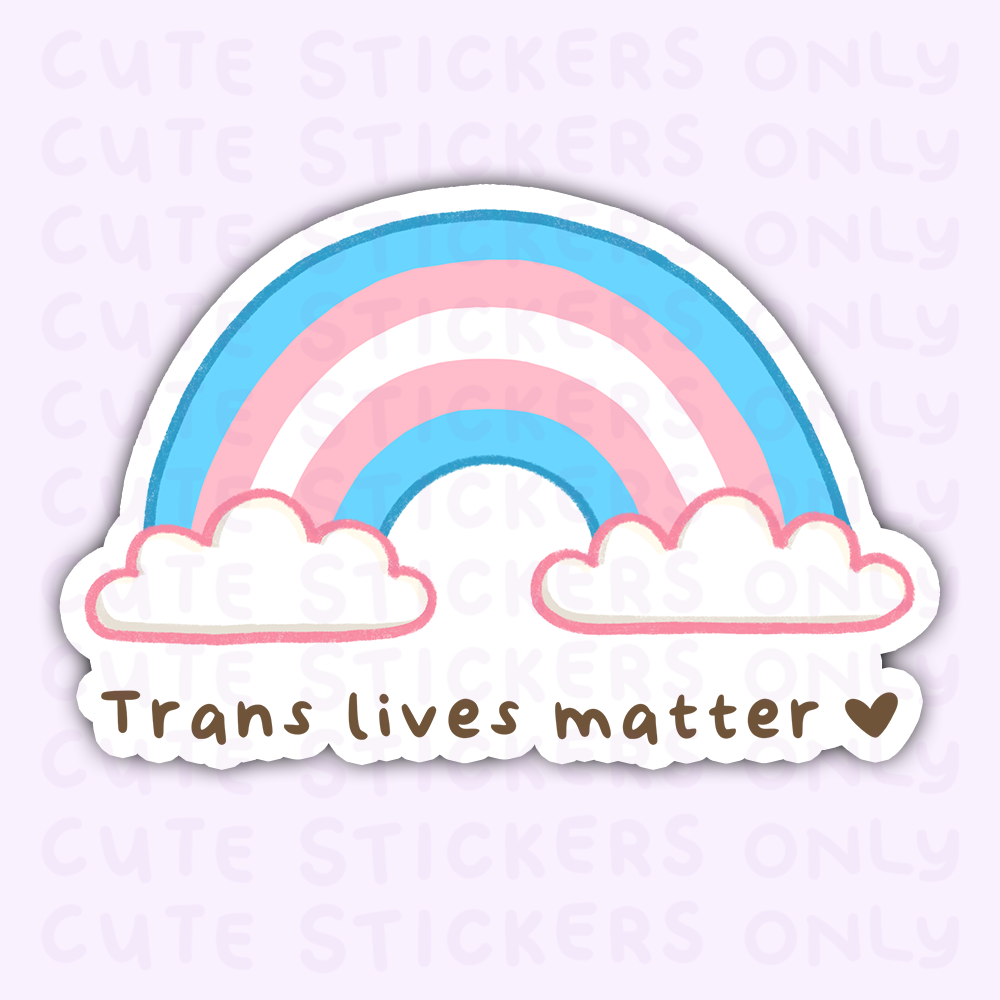 Trans Rainbow - Joey and Cake Fundraising Die Cut Stickers
