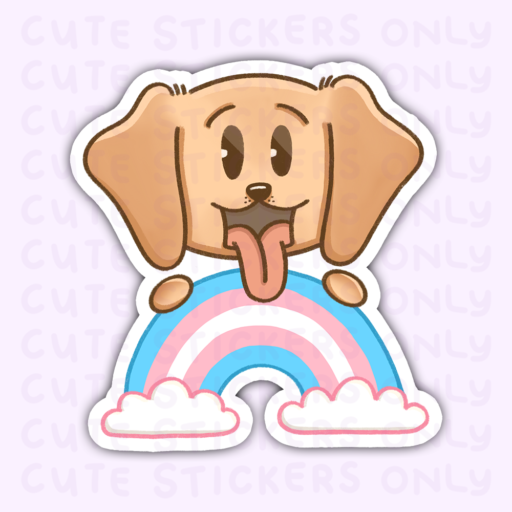 Trans Rainbow - Joey and Cake Fundraising Die Cut Stickers