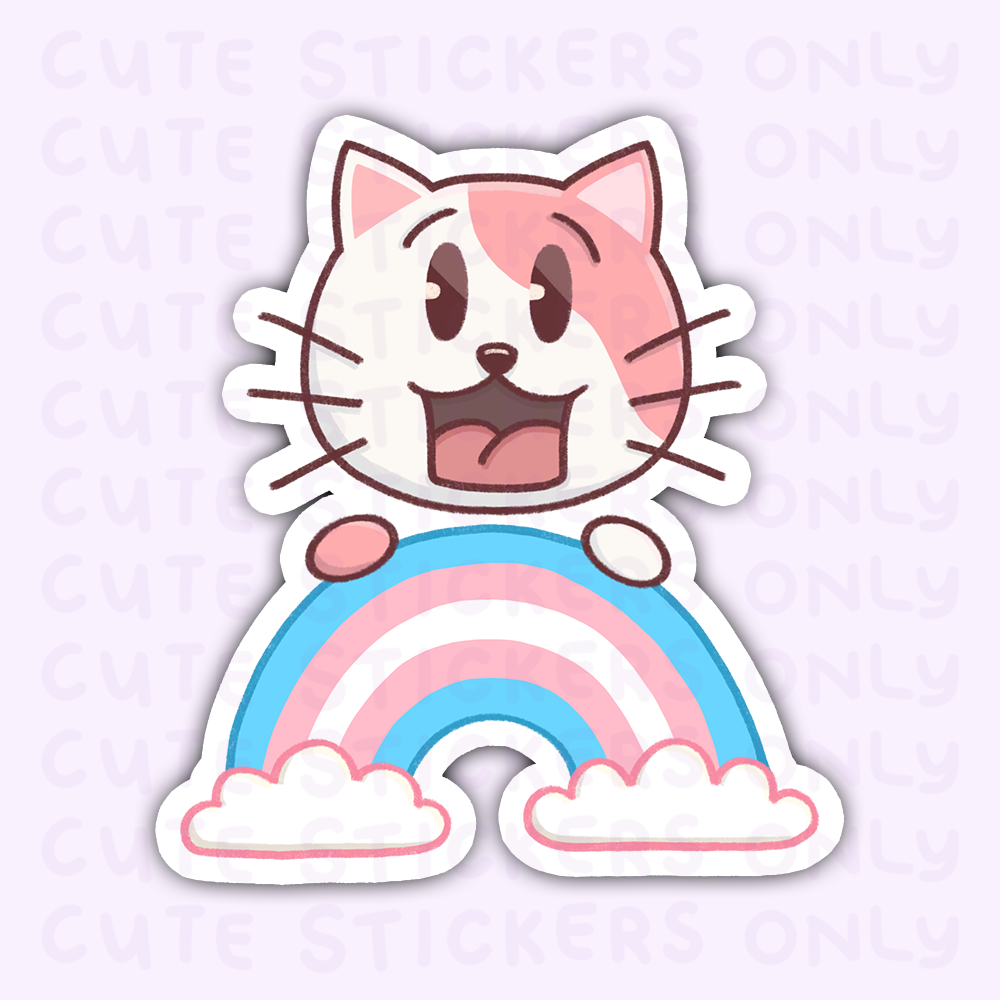 Trans Rainbow - Joey and Cake Fundraising Die Cut Stickers