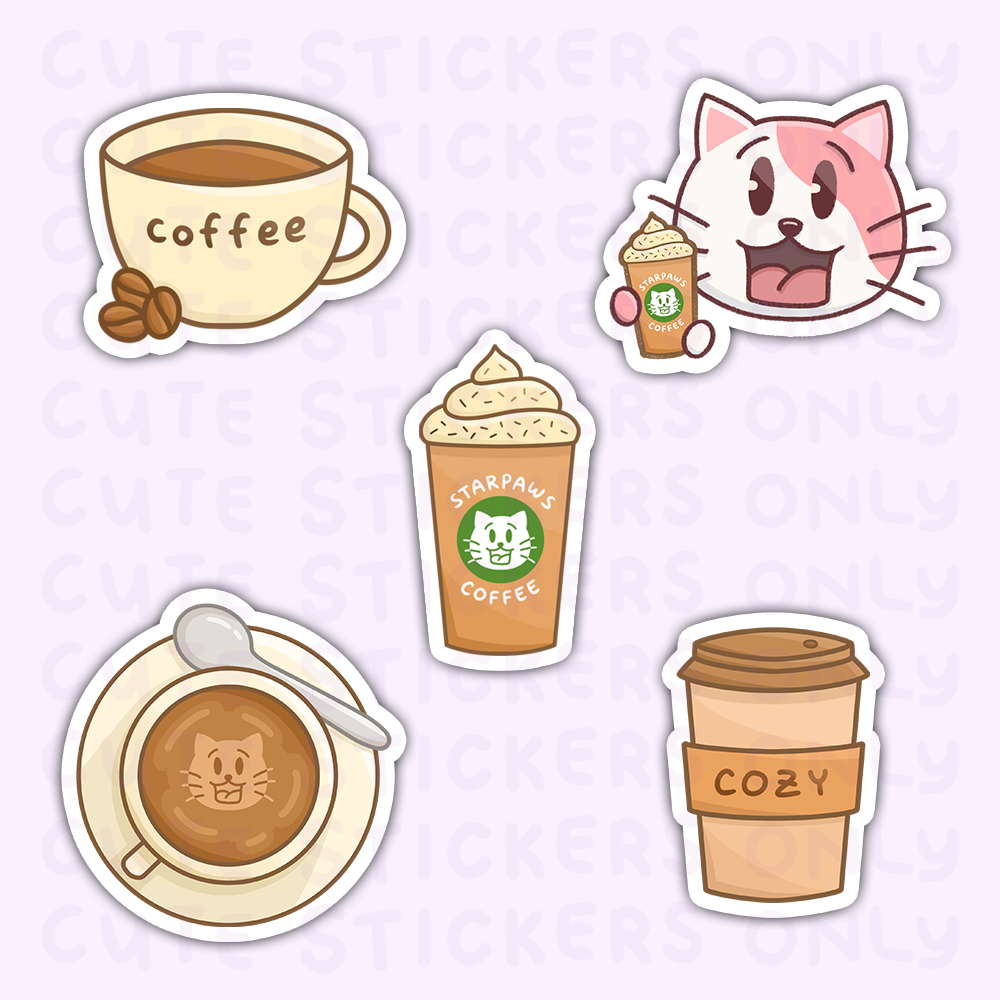 Coffee Date - Joey and Cake Die Cut Stickers