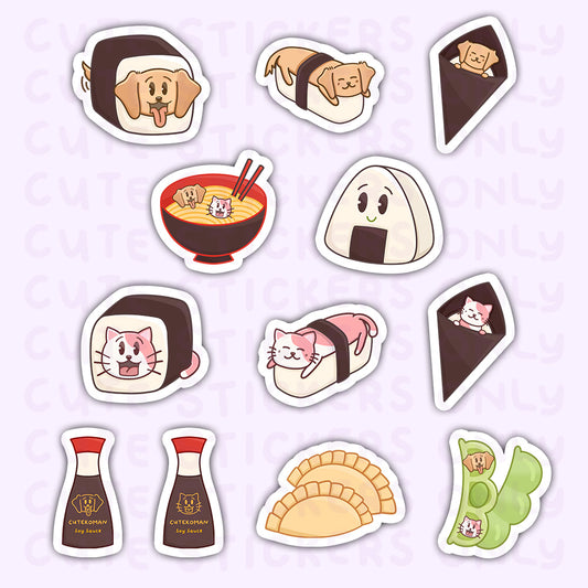 Japanese Food - Joey and Cake Die Cut Stickers