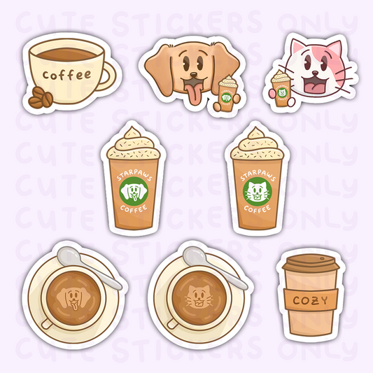 Coffee Date - Joey and Cake Die Cut Stickers