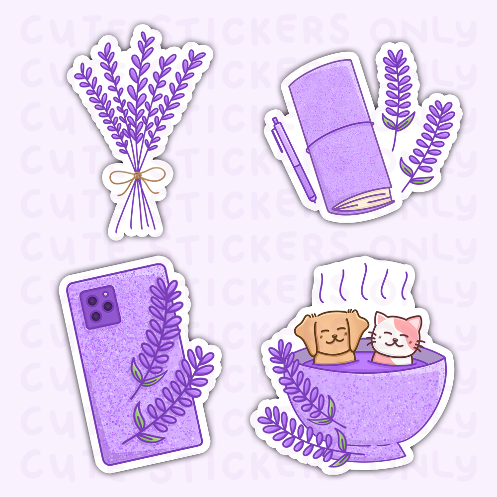 Lavender - Joey and Cake Die Cut Stickers