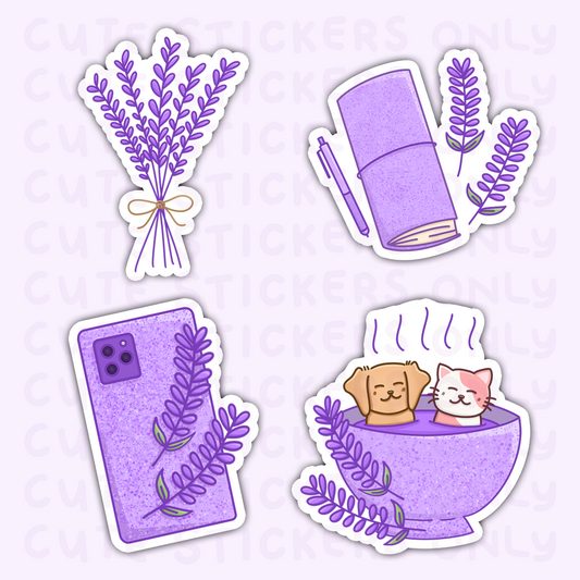 Lavender - Joey and Cake Die Cut Stickers