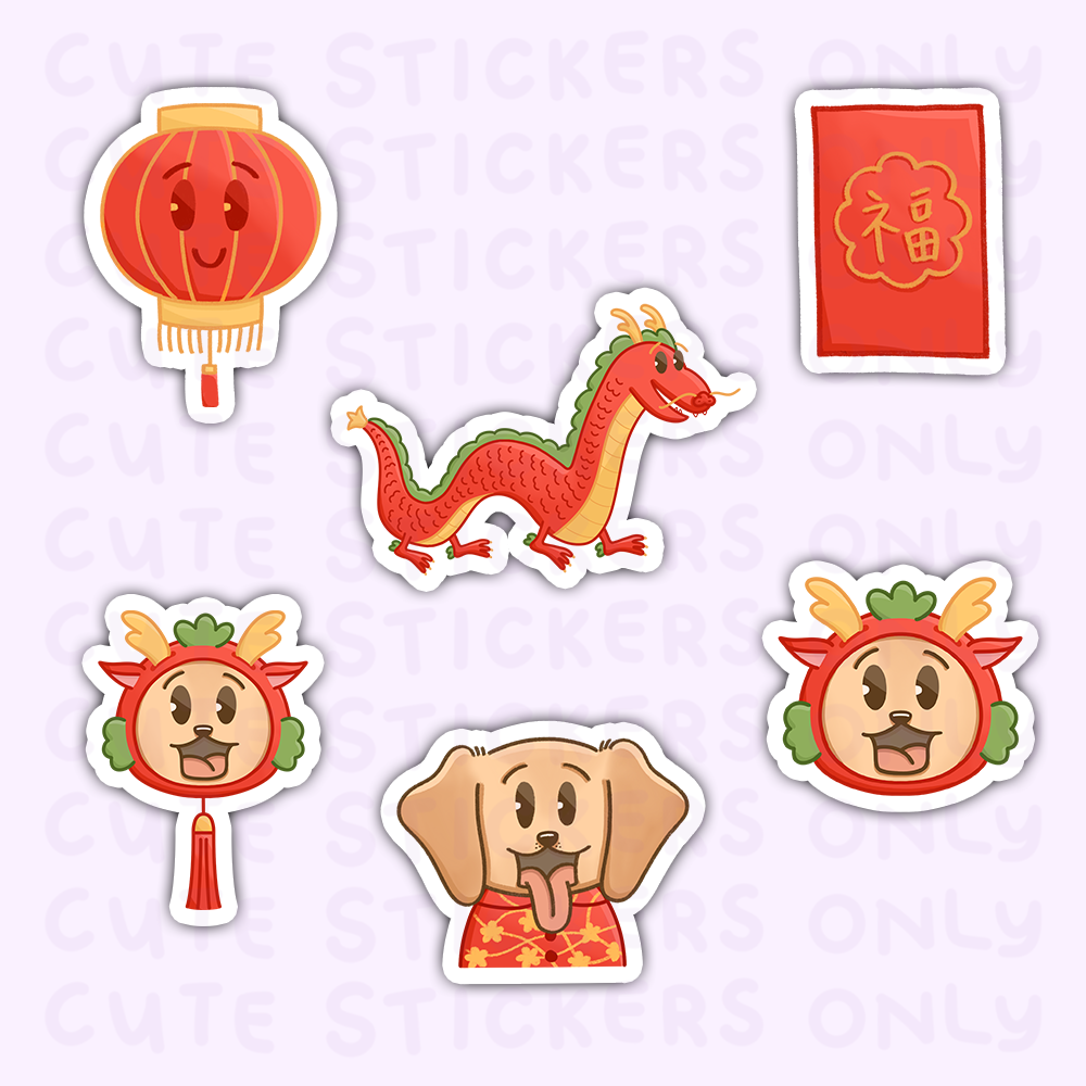 Lunar New Year 2024 - Joey and Cake Die Cut Stickers