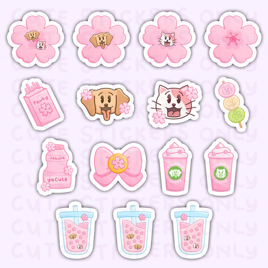 Sweet Sakura - Joey and Cake Die Cut Stickers