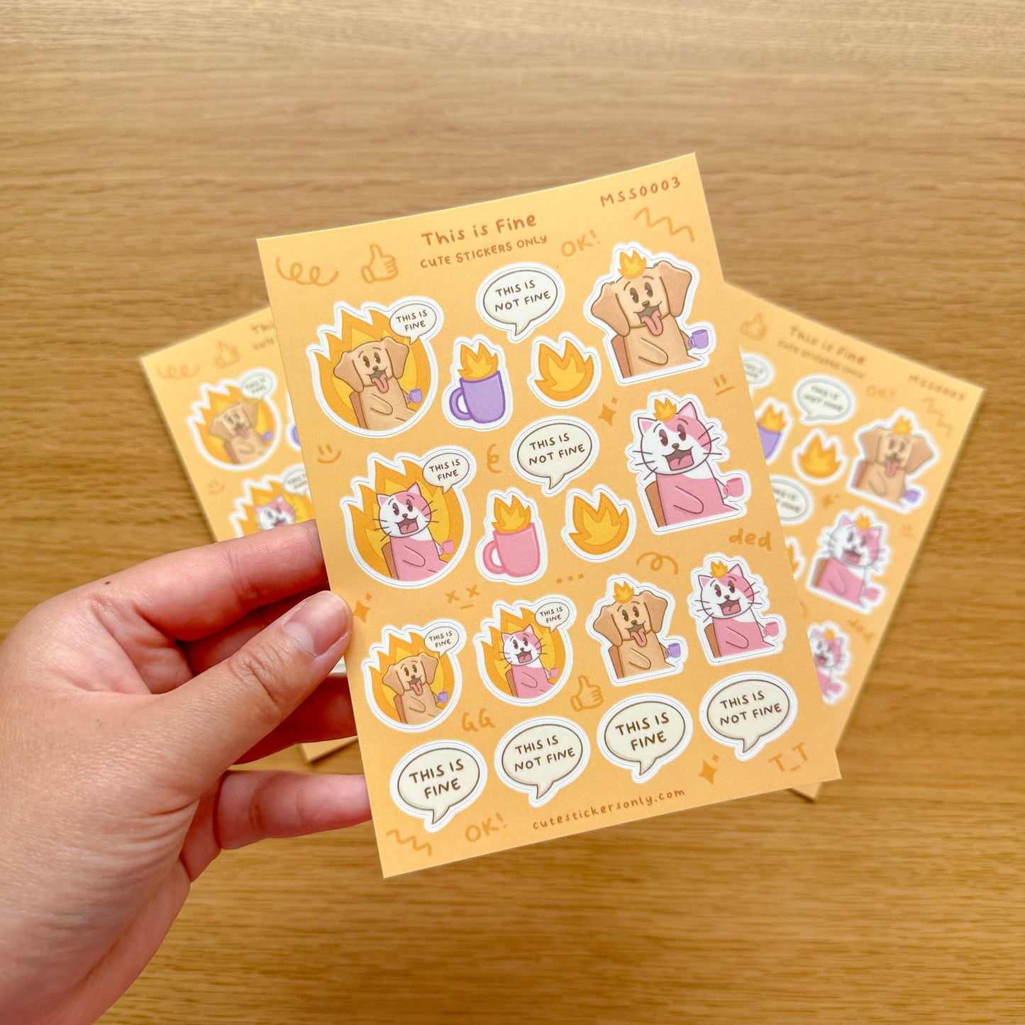 This is Fine - Joey and Cake Premium Sticker Sheet