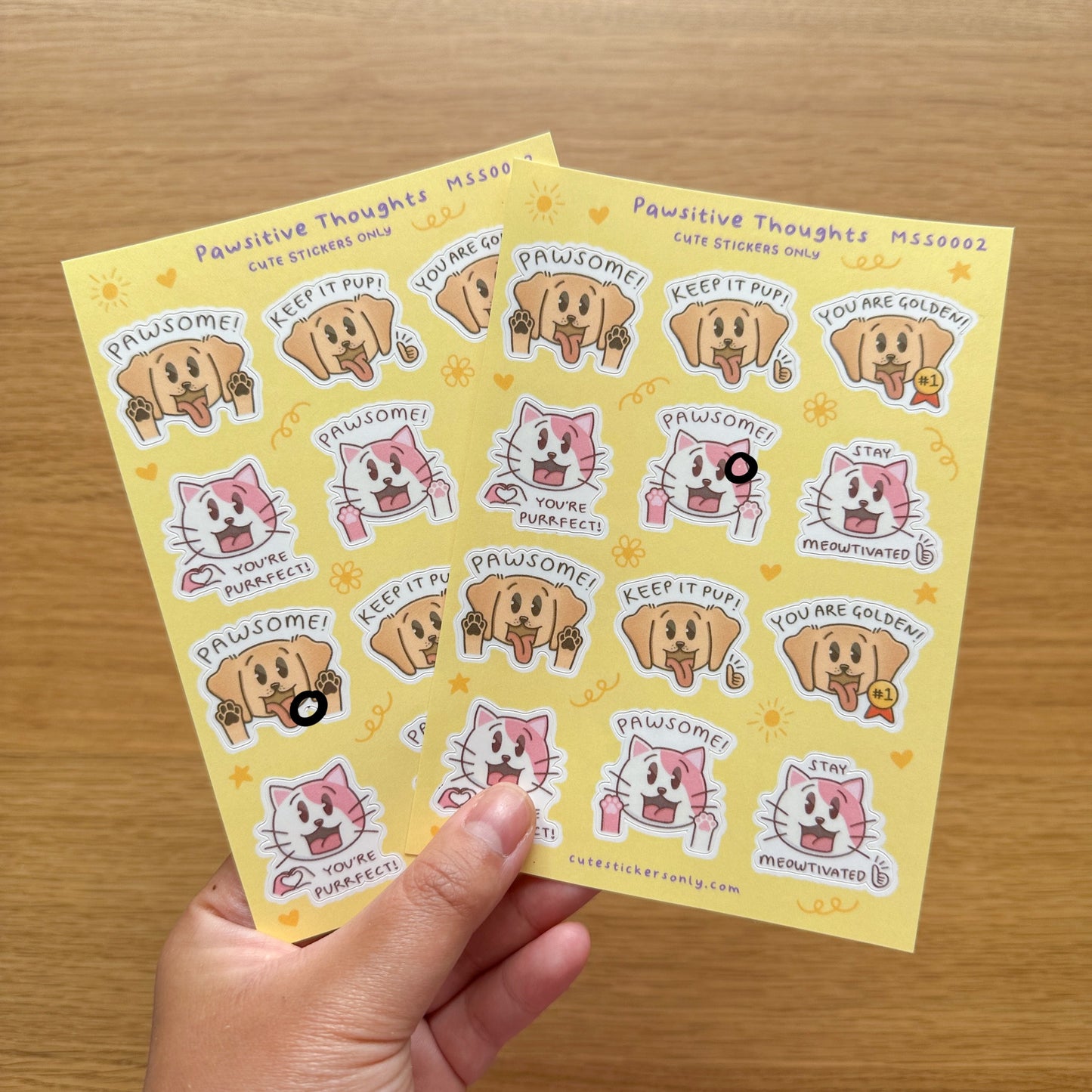 Pawsitive Thoughts - Joey and Cake Premium Sticker Sheet