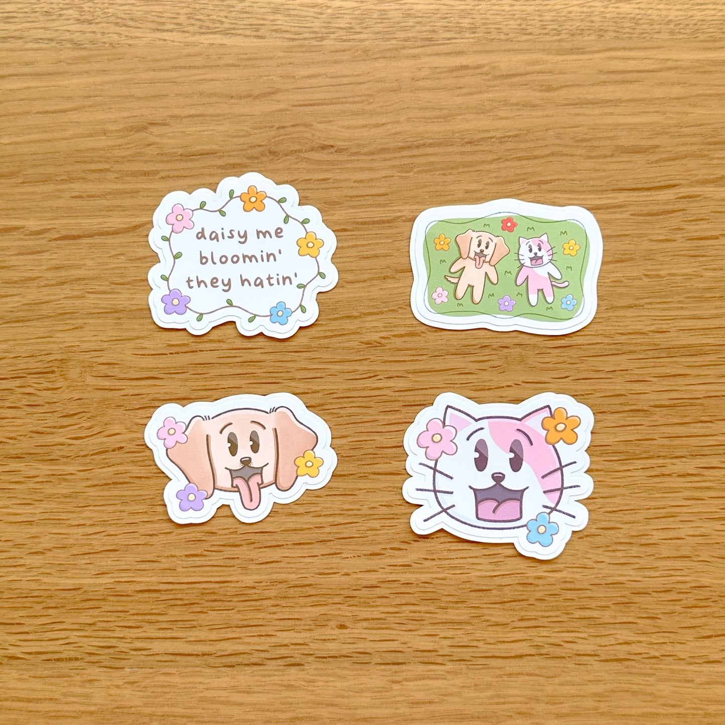 Daisies - Joey and Cake Die Cut Stickers