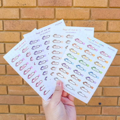 Meowliners Days of the Week - Premium Sticker Sheets