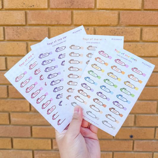 Meowliners Days of the Week - Premium Sticker Sheets