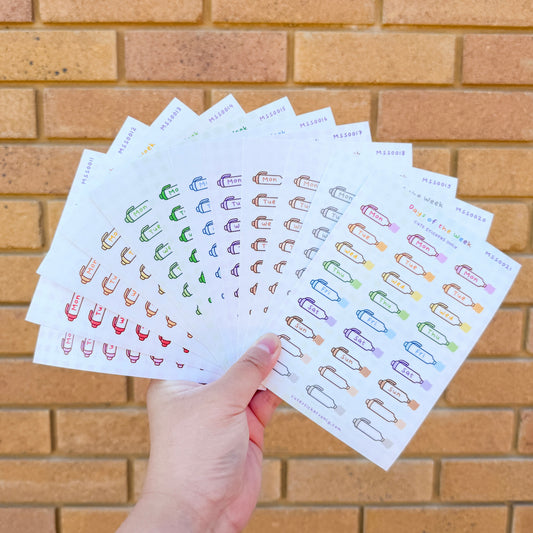 Meowliners Days of the Week - Premium Sticker Sheets