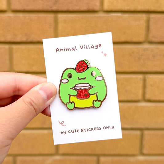 Strawberry Jam Frog - Enamel Pin