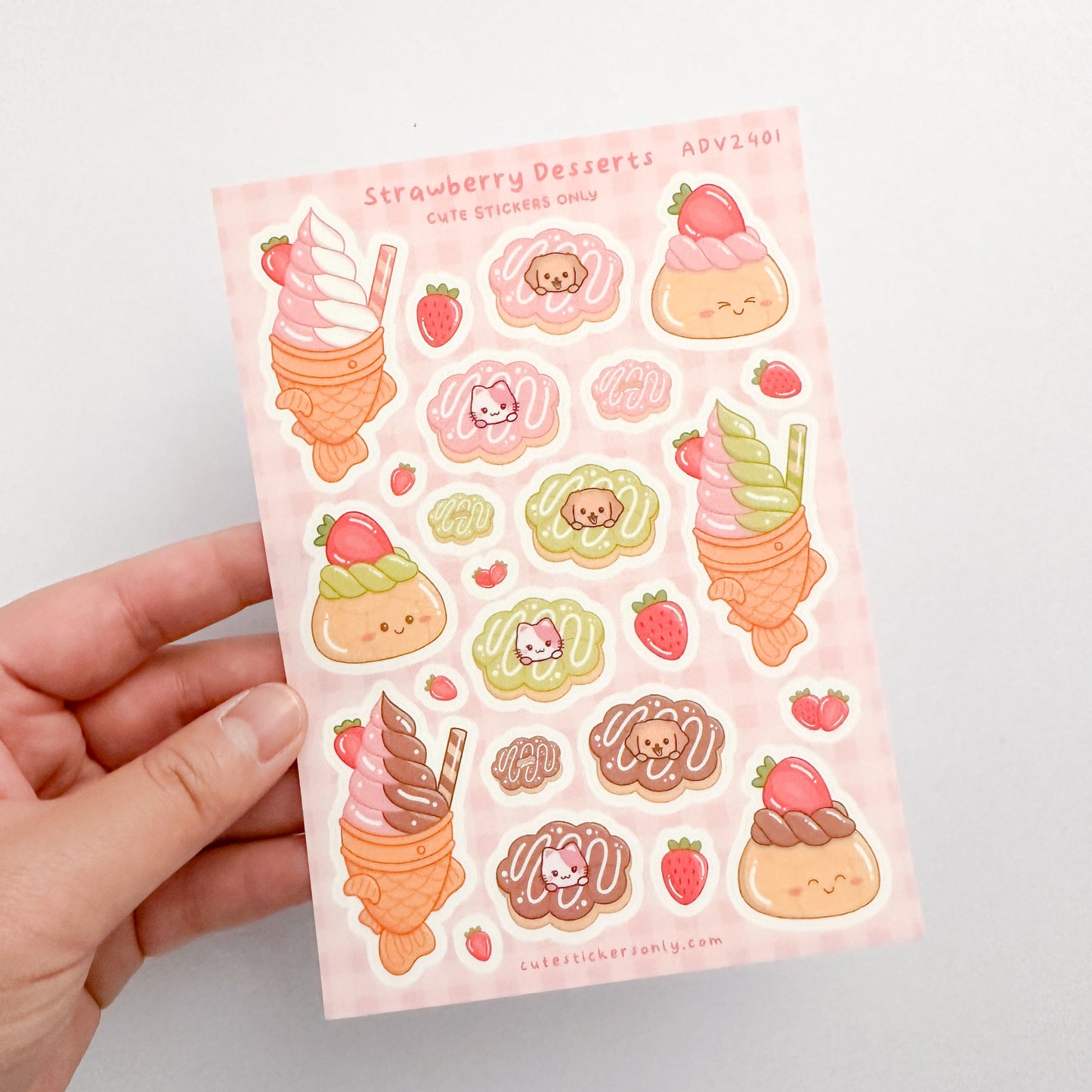 Strawberry Desserts - Premium Sticker Sheet