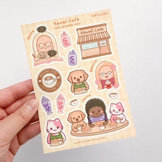 Kawaii Cafe - Premium Sticker Sheet