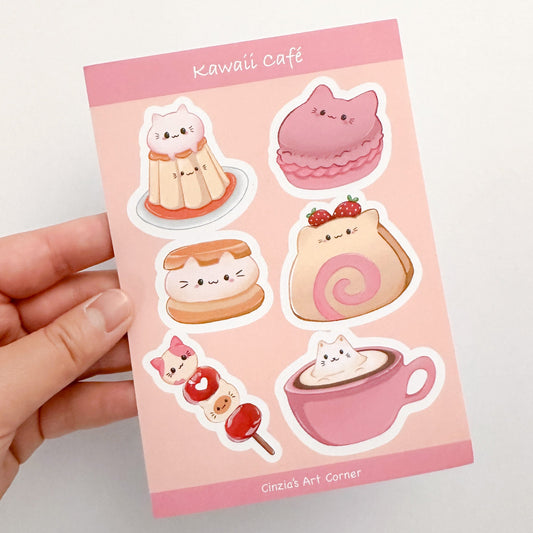 Kawaii Cafe Sticker Sheet