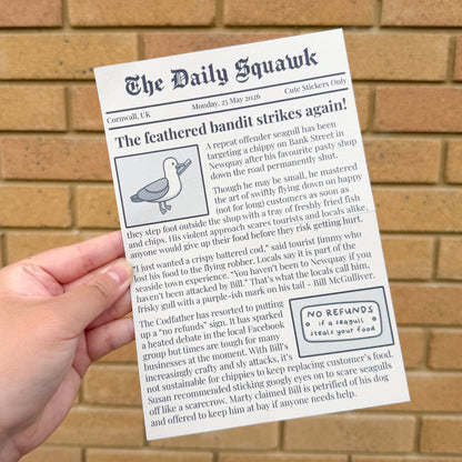 The Daily Squawk A5 Newspaper Sheet