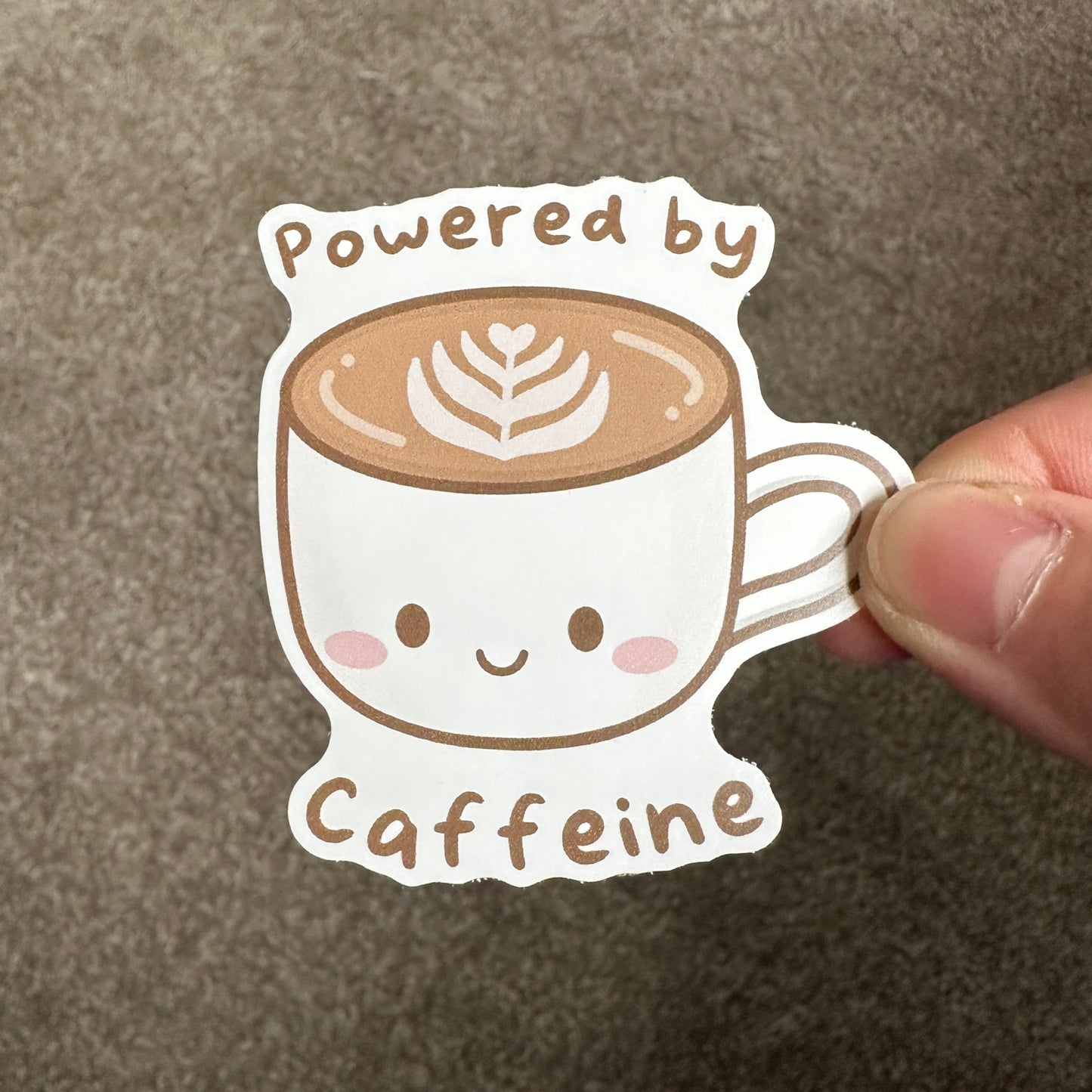 Powered by Caffeine Matte Die Cut Sticker