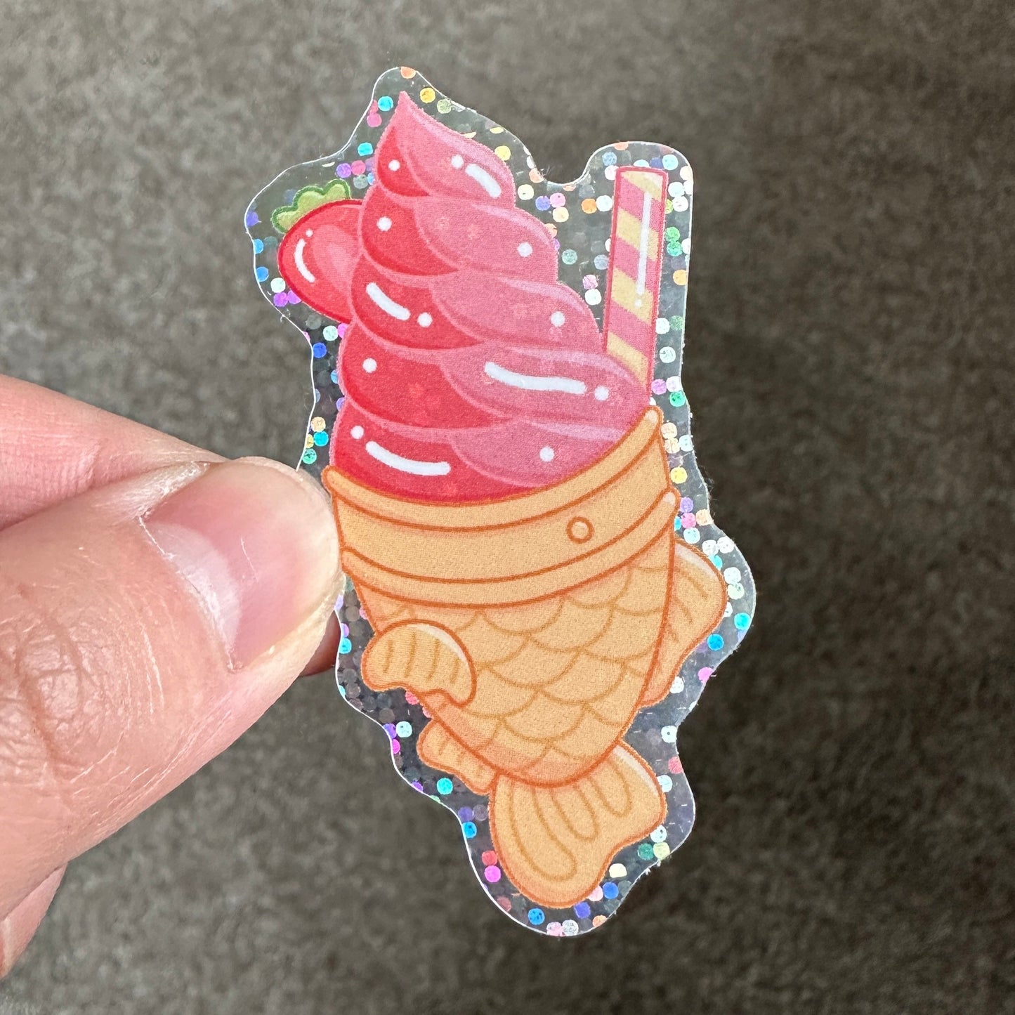 Taiyaki Ice Cream Die Cut Stickers